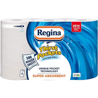 Regina Thirst Pockets Kitchen Roll, 2-Ply, 3 Rolls