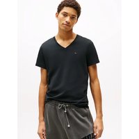 Tommy Jeans Heren V-Hals T-Shirt – Tommy Zwart S