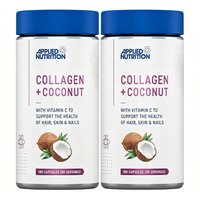Applied Nutrition Collagen + Coconut Skin Hair & Nails Beauty Support Capsules - 180 Capsules (2 Packs)