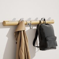 KAPANOU Wall Mounted Coat Rack With 6 Hooks, Rustic Wooden Coat Rail with Heavy Duty Metal Hooks for Towels, Hats, Backpack, Clothes Hangers for Door, Bathroom, Bedroom, Entryway (Wood Brown / White), New Year Sale , Top gift picks