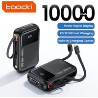 toocki Portable Charger, Slimmest Fast Charging 10000mAh USB C in/Out Power Bank with digital display,22.5W PD3.0 QC4+ Battery Pack, Portable Phone Charger for iPhone 17 16 15 14 13 12 Pro Samsung S22 S21 Google AirPods iPad