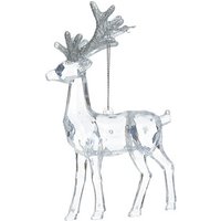 Feeric Transparante Rendier Ornament - 14 cm, Doorzichtig