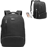 Travel Laptop Backpack with USB Charging Port, Water Resistant Business Work Computer Bag, Casual Daypack Schoolbag Rucksack for Women Men, Fits 15.6-inch Laptop, Lightweight Durable Daily Backpack Black