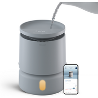 Blueair DreamWell H38i luchtbevochtiger 48 uur van bovenaf vullen nevelvrij InvisibleMist-technologie aromasteen etherische oliën rustgevende sfeerverlichting stil grijs
