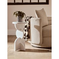 Fifty Five South Side Table Walsa Abstract Solid Mango Wood Whitewash