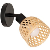 Atmosphera Lio Wandlamp - Metaal en Bamboe, 10 cm