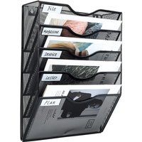 Senhoglb 5 Tier A4 Mesh Wall Pocket File Holder,Black, New Year Sale , Top gift picks