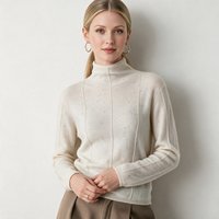 100% Cashmere Wool Turtleneck Sweater for Women - White Autumn Winter Knitwear White M