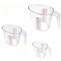 JORDAN&JUDY 3-Piece Transparent Measuring Cup Set,Graduated Measuring Cups for Baking,250ml*1+500ml*1+ 1000ml*1