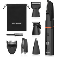 MAXGROOM Body Groomer voor Mannen, 7-in-1 Draadloze Bodytrimmer met Magnetisch Verwisselbare Opzetstukken, Verstelbare Opzetkam 1–9 mm, IPX6 Waterdicht, LED-display, Complete Lichaamsverzorgingsset