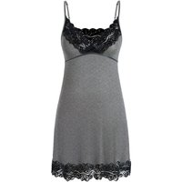 wide lace v-neck light grey suspender dress M