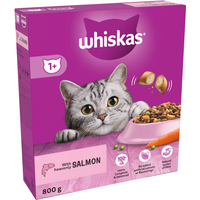Whiskas 1+ Salmon Adult Dry Cat Food 800g
