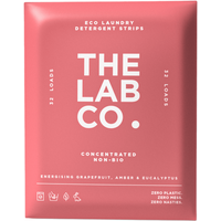 The Lab Co. Laundry Detergent Strips Washing Sheets | Eco Ultra-Concentrated | Non-Bio for Sensitive Skin | Non-Toxic Fragrance | EDC-Free | Lab-Tested | Energising Grapefruit Amber | 32 Loads