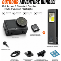 DJI Action 6 Standaard Combo + Outdoor Multifunctionele Zaklamp – Ultieme Avonturenkit voor Nachtshooting, Kamperen en Extremsporten