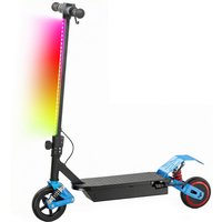 AA1-127V70BU AIYAPLAY Electric Scooter for Kids, Foldable Electric Scooter with LCD Display, Dual Shock Absorption, 200W Motor, Rubber Wheels, Light Strip, Up to 15 KM/H, Maximum Range 6 KM for Ages 6-14, Blue