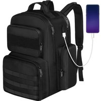 【Summer Cooler Bag】Lunch Backpack for Men Work, 15.6inch Tactical Backpack with Lunch Compartment, Large Laptop Backpacks with Insulated Cooler Bag for Travel Beach Camping Picnic Hiking, Black