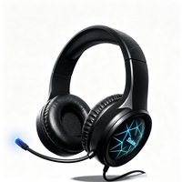 Siukie CH25 Gaming Headset met Ruisonderdrukkende Microfoon, 50 mm Driver Bedrade Over-Ear Koptelefoon met USB & 3,5 mm Jack, Blauw LED Achtergrondverlichting Stereo Surround Sound Gaming Oordopjes voor PS5, PS4, Xbox, Switch, PC
