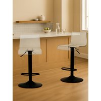 Interiors by Premier Bar Stool Adjustable Baina Acrylic Clear/Black Set of 2