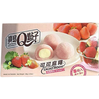 Q-Brand Cacao Mochi aardbeiensmaak 80 g