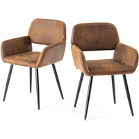 URBAN MEUBLE Set van 2 Eetkamerstoelen van Imitatiesuède
