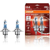 OSRAM NIGHT BREAKER LASER H4, 150% meer licht, halogeen koplamp, 64193NL-2HB, 12 V, 2 lampen