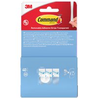 3M Command Adhesive Strips Replacement Extra Small Clear (Pack of 40)
