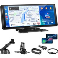 【Summer Special Offer】 ESSGOO 10.26 Inch Portable HD CarPlay Display, Wireless CarPlay & Android Auto & Mirror Link, OTA Upgrade, GPS Navigation, Music, Voice Control, Custom Boot Logo, Quick Installation, Better Driving Experience