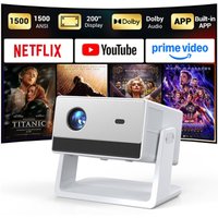 【Football World Cup GIFT】Funfilx Smart Projector with Wifi and Bluetooth, Free Soccer Ball + Beer + Stand, Licensed Netflix, DoIby Audio, Built-in Apps, Native 1080P, Auto Focus