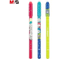 M&G So Many Cats Erasable Gel Pens, 3 Pack Erasable Pen Fine Point 0.5mm, Crystal Blue Erasable Gel Ink Pen with Comfort Grip and Cap, Make Mistakes Disappear for Drawing Writing Planner and Crossword Puzzles