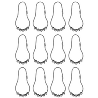 Croydex Shower Curtain Rings Easy Glide Ball Chrome 12pcs