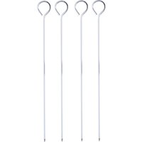 Alpina barbecuespiesjes set - 24 cm, chroomafwerking, 4 stuks