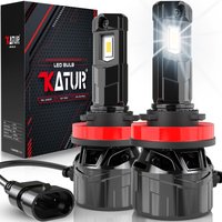 KATUR H11 LED Headlight Bulb 120W 30000LM, H8 LED Bulb 6000K Xenon White Plug and Play 1:1 Mini Size High Efficiency Cooling System H11 H9 H8 Headlight Bulbs, Pack of 2