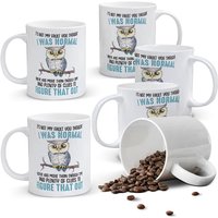 Alphynix 1pc 11oz White Ceramic Mug Featuring a Witty Owl and Sarcastic Quote, Unique Personality Declaration Gift for Thanksgiving or Christmas