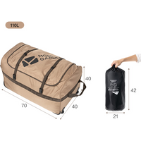 Mobi Garden, 110L Foldable Rolling Camping Gear Bag, Large Capacity Travel Luggage Bag with Wheels, Sand