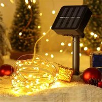 VIVREAL Tuin solar stringlichten van koperdraad, 2-pack, 49 ft, 75 LED warm wit, 8 modi, waterdicht – Model IL-CSL-BB01, Nieuwjaarverkoop, Top cadeaukeuzes