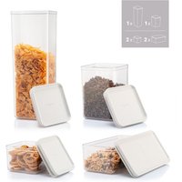Bodum CANTEEN Set of 6 Storage Jars - White Lid