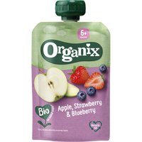Organix Knijpfruit appel aardbei & bosbes 6 m+ 100 g