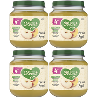 Olvarit perzik appel fruitpuree 4M+ 125 g * 4