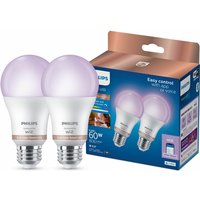 Philips Smart Light Bulb LED Globe Frosted Screw E27 Full Colour & Warm/Cool Spectrum 60W 2pcs