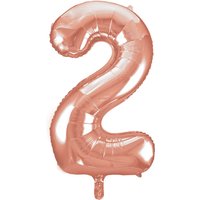 Unique Party Giant Number 2 Balloon, Rose Gold, 86cm