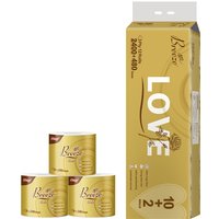 Breeze Gold toiletpapier 3-laags 240 vellen x 12 rollen, totaal 2880 vellen, zacht en huidvriendelijk, doorspoelbaar, voor gebruik in de badkamer