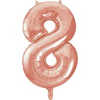 Unique Party Giant Number 8 Balloon, Rose Gold, 86cm