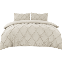 Natural Linen Color Pleating Brushing Duvet Cover & Pillowcases Set, 220*200CM+50*75CM*2