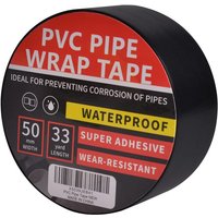 TAPEBEAR Corrosion Protection Pipe Tape, Wrap Pipe Tape for Drain Pipe, Metal Electrical Outdoor Underground Pipe, Waterproof PVC black Tape, Duct anti-Corrosion and Protection, 2Inch X 33Yard