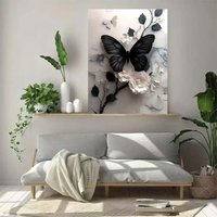 JU7CER Butterfly Floral 5D Diamond Painting Kit - Adult Black | Home Wall Decor Craft 12×16 Inches (30×40cm)
