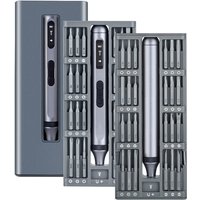 EasyWox Digitale Elektrische Schroevendraaier Set | 350 mAh Lithium Batterij | 48 Veelgebruikte Bits | Oplaadtijd 90min | Koppel 0,3N.m (Elektrisch)/3,5N.m (Handmatig) | Aluminium Handvat