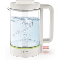 Joyami glazen waterkoker 1,5 l, roestvrij staal, snelle kookfunctie, 1500 W, BPA-vrij, wit