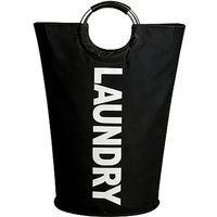 Vilscijon 90L Large-Capacity Laundry Hamper - Foldable Dirty Clothes Basket, Clothing Storage Bin, Black