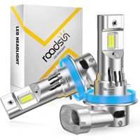 Roadsun CSP LED Chips H11 H9 Headlight H8 Fog Light Bulbs 5X Brightness 6500K Cool White Bulbs with 16000RPM Fan Plug and Play 1:1 Design Non-polarity