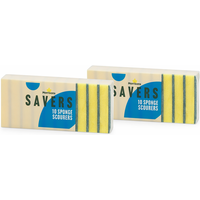 Morrisons Savers Sponge Scourers, 10 per Pack×2